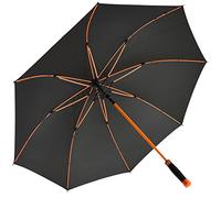 iX-brella Paraguas XXL de fibra de vidrio para golf, automático, color negro, naranja, 132 cm, Paraguas de golf XXL