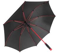 iX-brella Paraguas XXL de fibra de vidrio para golf, automático, color negro, rojo, 132 cm, Golf de fibra de vidrio de gran formato
