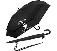 iX-brella Sombrilla expansiva móvil a XXL - con automático, negro-negro, 131 cm, Paraguas automático