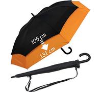 iX-brella Sombrilla expansiva móvil a XXL - con automático, negro y naranja, 83 cm, Paraguas automático