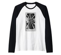 IX El Ermitaño Tarot Carta Mística Oculta Luna Escaleras Camiseta Manga Raglan