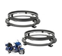 Ixaundd Faros Soporte De Montaje De Anillo De Faro LED De 7 Pulgadas Para Jeep, Para Wrangler JK, Coche, Softail, Motocicleta De Turismo Faros Trabajo(Black 2piece)