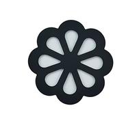 IXCVBNGHS Tapete Aislante de Mesa con patrón de Dibujos Animados de Flores, tapete Antideslizante de Silicona para el hogar, tapete para Cuenco, Posavasos (Negro), pequeño