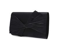 IXEBELLA Bolso de noche de satén con solapa de lazo para mujer, fiesta formal, graduación, boda