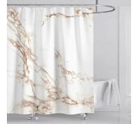 IXEHOH Cortina de Ducha de mármol Gris Dorado, Impermeable, Lavable, Abstracta, Moderna, decoración para bañera de baño (120 x 220 cm/47 x 87 Pulgadas (Ancho x Alto)).