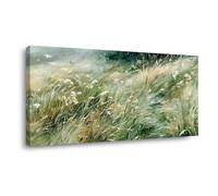 IXEHOH Cuadro de Paisaje de Pradera Impresionista, Arte de Pared Grande para Salón, Pintura Horizontal de Naturaleza, Decoración de Pared Estética 20x40cm