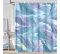 IXEHOH Elegante Cortina de Ducha Abstracta con Ondas fluidas,de poliéster,con Ganchos,Lavable a máquina (180x248 cm/71x98 Pulgadas[anchoxalto).