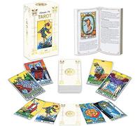 IXIGER Baraja de cartas de tarot con libro guía, para principiantes y lectores expertos, cartas de tarot bronceadas, tamaño estándar, 4.75 x 2.75 pulgadas, juego clásico de 78 piezas