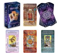 IXIGER Cartas de tarot con significados en ellas, cartas de tarot y libro para principiantes, juego de adivinación de tarot con palabras clave, chakra, planeta, zodíaco, elemento, sí/no, afirmaciones.