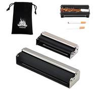 IXIGER Máquina de rodillos de cigarrillos, fabricante de cigarrillos 2 en 1, cigarrillo de mano de rodillo, accesorios de cigarrillos (aleación de zinc, plata)