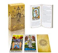 IXIGER Tarot Cards Deck, 78 cartas de tarot con juego de guía para principiantes y expertos, juego de cartas clásicas de tarot, tamaño estándar 4.7x2.7 pulgadas, juego de contar futuro.