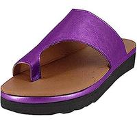 IXII Sandalias Ortopédicas De Mujer Chanclas De Dedo Gordo para Corregir El Juanete Hallux Valgus Pantuflas De Suela Plana para Juanetes Verano Al Aire Libre Caminar Zapatos De Playa-Purple||38EU
