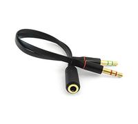 iXium® 3,5 mm Hembra a 2 Conectores Auriculares Auriculares micrófono y Divisor de Audio para PC y portátil, Color Negro