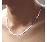 Ixkbiced Collar Cadena de serpiente de 4 mm Hombres y mujeres Pareja Joyería Cadena de hoja