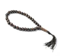 Ixkbiced Collar de oración de madera natural islámica, 8 mm, perlas de madera auténticas de Indonesia, rosario musulmán Tasby Mibaha, joyería religiosa para mujeres y hombres