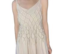 Ixkbiced Moda elegante mujeres peal tapas nuevas sólidas sin mangas sin espalda ahueca hacia fuera diamante rebordeado oeste tendencia femenina primavera 2023 collar de perlas de imitación