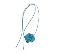 Ixkbiced Novela europea y americana Colgante de rosa grande simple Cadena de clavícula ajustable Cuerda de cera Collar de viento frío Gargantilla ajustable