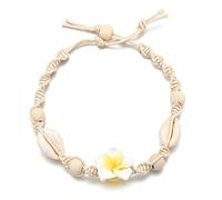 Ixkbiced Tobillera de perlas boho hecha a mano, tobillera, concha, perlas, tobilleras, cadena para la playa, joyería ajustable, tobillera para pies de playa