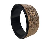 IXMLDAXD Anillos de Yoga, Rueda de Fitness Corcho Natural Hueca for Mejorar Las Flexiones Espalda, estiramientos, Pilates, círculos, Accesorios Yoga for Exteriores(Black)