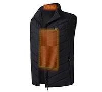 IXMLDAXD Chaleco térmico, Chaleco Calefactor eléctrico USB for Exteriores, Invierno, Tela térmica, Plumas, Camping, Senderismo, Chaqueta de Caza cálida(Black,S)