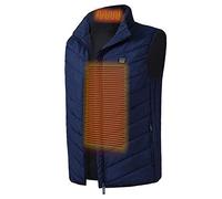 IXMLDAXD Chaleco térmico, Chaleco Calefactor eléctrico USB for Exteriores, Invierno, Tela térmica, Plumas, Camping, Senderismo, Chaqueta de Caza cálida(Blue,XXL)