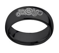 IXMLDAXD El anillo, Anillo inspirado en el símbolo del vórtice temporal Doctor Who, Señor Tiempo, con forma de cúpula y banda acero titanio for fans(Black,S)