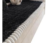 IXMLDAXD El sofá, 1 Pieza, Fundas Antideslizantes for sofá de 3 plazas, aptas for Mascotas, Almohadillas Gruesas(Black,90x210cm)