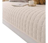 IXMLDAXD El sofá, Funda Antideslizante for sofá con diseño de Rejilla, Suave y Afelpada, Apta for Mascotas Lavable a máquina(White,70x210cm)