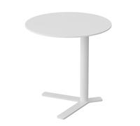 IXMLDAXD Mesa Lateral, Mesa Auxiliar Redonda de Metal con Base en Forma Y for Sala Estar y Dormitorio; diseño Que Ahorra Espacio(15.8″dx19.7″h,White)