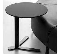 IXMLDAXD Mesa Lateral, Mesita de Noche Redonda Moderna con Estructura Acero al Carbono, Mesa Auxiliar Minimalista for salón y Dormitorio(50x60cm,Black)