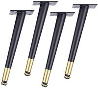 IXMLDAXD Muebles de Metal con piernas, Juego de 4 Patas metálicas cónicas for Muebles, Ajustables, Multicolor, 10,5 a 72, cm, con Tornillos(Black+Gold Oblique,20.5cm)