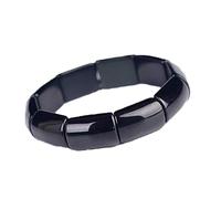 IXMLDAXD Pulseras de piedra de obsidiana negra con ojos verdes y morados de arcoíris Natural for mujer, pulsera de muñeca, fila de mano de piedra energética, joyería de moda