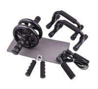 IXMLDAXD Ronda AB, Equipo de Ejercicio Muscular, Prensa Abdominal, Rodillo, Equipo Fitness for el hogar, Entrenador con Barra Flexiones(Black)