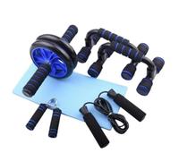 IXMLDAXD Ronda AB, Equipo de Ejercicio Muscular, Prensa Abdominal, Rodillo, Equipo Fitness for el hogar, Entrenador con Barra Flexiones(Blue)