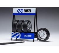 Compatible con Expositor de Ruedas Enkei con Dos Ejes y Cuatro Ruedas 1:18 IXO Models SET013W