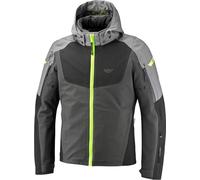 Ixon Burning Chaqueta textil de moto impermeable, gris/negro/amarillo, Talla S