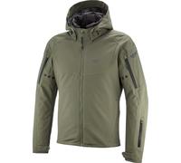Ixon Burning Chaqueta textil de moto impermeable, verde-marrón, tamaño L para Hombres