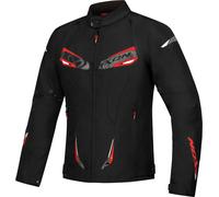 Ixon Caliber Chaqueta textil impermeable para motocicleta, negro-blanco-rojo, tamaño M para Hombres