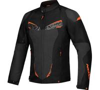 Ixon Caliber Chaqueta textil impermeable para motocicleta, negro-gris-naranja, tamaño L para Hombres
