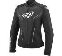Ixon Prodigy Chaqueta textil impermeable para motociclismo para mujer, negro-blanco, tamaño 3XL