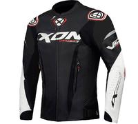 Ixon Vortex 3 Chaqueta de cuero de motocicleta, Negro/Blanco, Talla 4XL