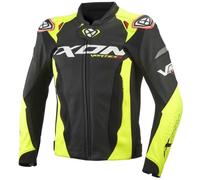 Ixon Vortex 3 Chaqueta de cuero de motocicleta, negro-amarillo, tamaño M para Hombres