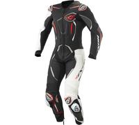Ixon Demonio Traje de cuero de moto de una pieza, Negro/Blanco/Rojo, Talla L