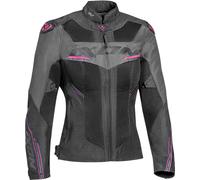 Ixon Draco Chaqueta textil para motocicletas de señoras, negro-gris-rosa, tamaño 2XL para Mujer