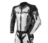 Ixon Flujo Transparente / Negro Moto Chaqueta de Lluvia para Carreras 1PC Cuero