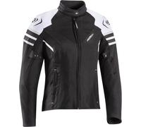 Ixon Ilana Evo Chaqueta textil de moto para mujer, negro-gris-blanco, tamaño S