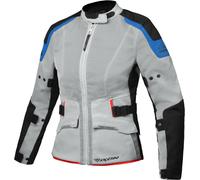 §Chaqueta de Moto Mujer Ixon M-NJORD Gris Claro-Azul-Rojo Neón§
