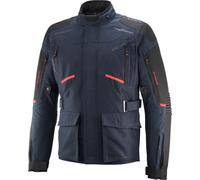 Ixon Midgard Chaqueta textil impermeable para motocicleta, Azul marino/rojo, Talla M