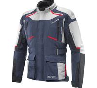 Ixon Midgard Chaqueta textil impermeable para motocicleta, negro/gris/azul, Talla M