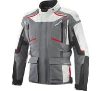 Ixon Midgard Chaqueta textil impermeable para motocicleta, negro/gris/rojo, Talla XXL